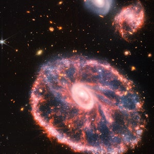 NASA Space Photographs: Hubble and James Webb Nebula and Galaxy Posters Cartwheel Galaxy