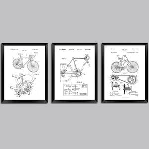 Bicycle Patent Prints: Cycling Blueprint Art