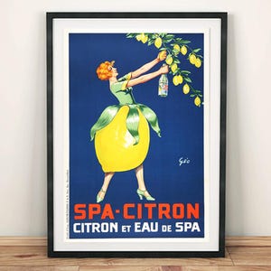 Spa Citroen Print: Vintage Lemon Drink Advert Poster