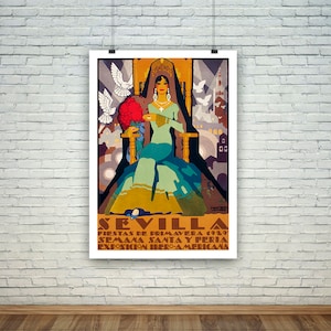 Impresión sevillana: Vintage Español Fiesta Travel Poster