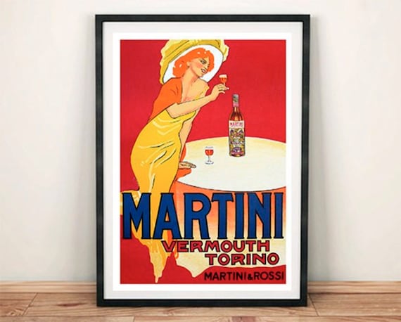 Martini Print: Vintage Drinks Advert Poster - Etsy