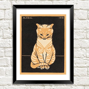 Ginger Cat Print: Vintage Feline Art Print