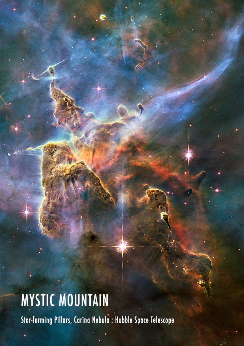 NASA Space Photographs: Hubble and James Webb Nebula and Galaxy Posters Mystic Mountain