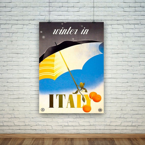 Winter in Italy Poster: Vintage Italian Tourism Print