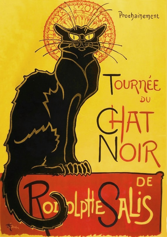 Tournee du Chat Noir 刺繍 額装 Tournee Du Chat Noir Poster: Vintage French Art Print - Etsy