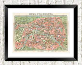 Paris Map Print: Vintage French City Atlas Artwork