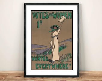 Póster "Votos para las mujeres": portada de panfleto vintage de sufragistas