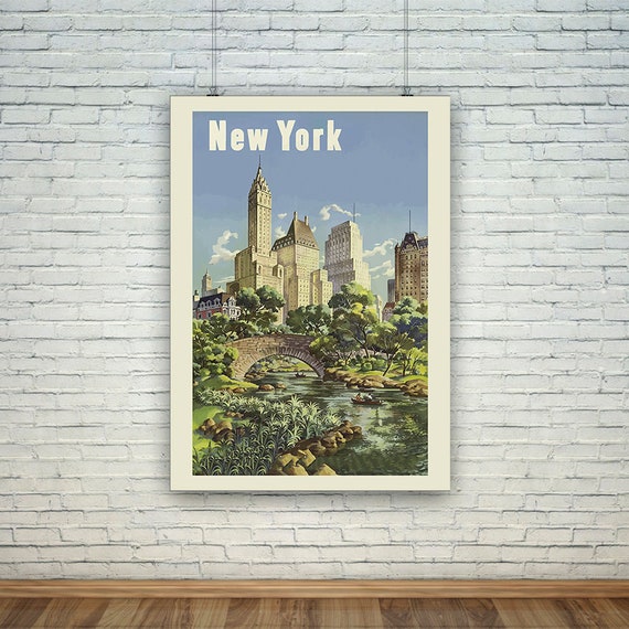 New York Poster: Vintage Central Park United Travel Print