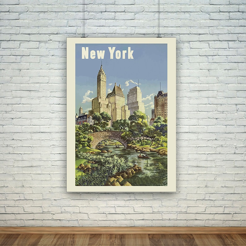 New York Poster: Vintage Central Park United Travel Print