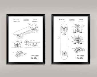 Stampe brevettate skateboard: Skating Blueprint Art