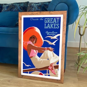 Great Lakes Poster: Vintage Canadian Travel Print