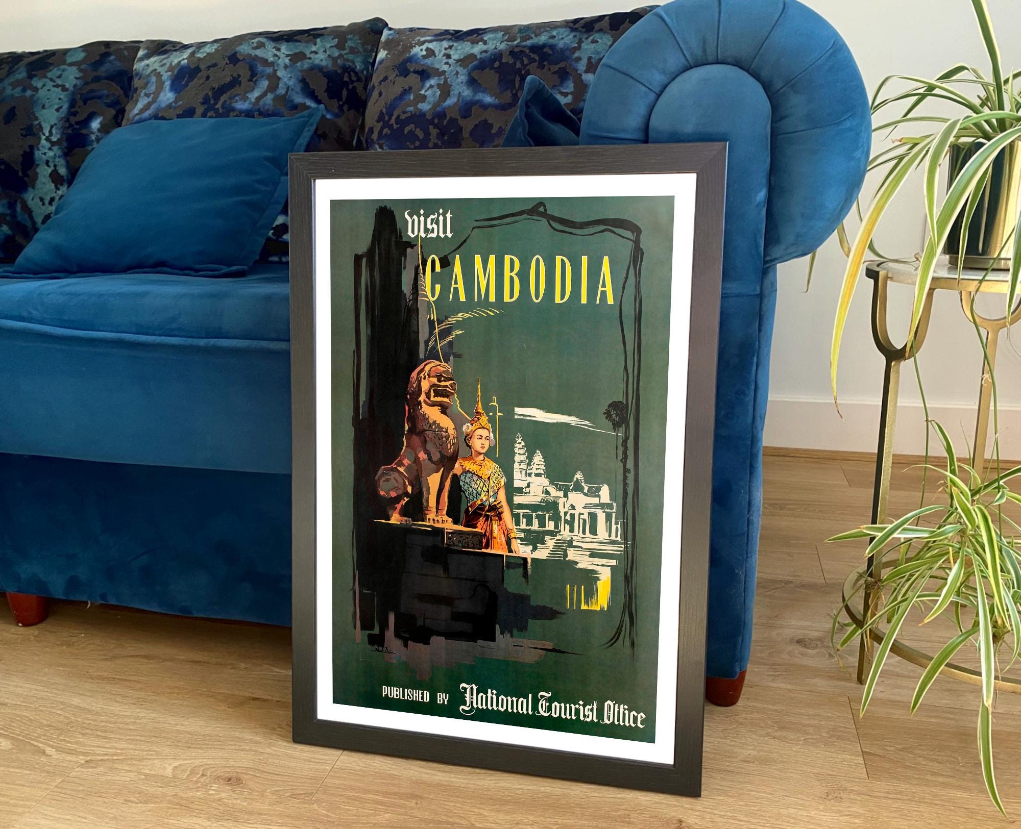 Poster Vintage Cambodge Phnom Penh R213 - Haute Qualité 50x70 Cm, Imprimé Sur Papier Premium