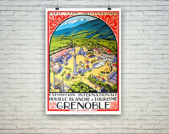 Grenoble Poster: Vintage France Travel Print