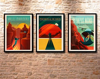 SpaceX Posters, Retro Space Explorer Travel Prints