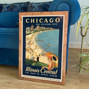 Poster di Chicago Illinois: stampe di viaggi americani d'epoca