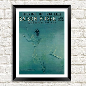 Ballet Poster: Vintage Anna Pavlova Saison Russe Dance Print
