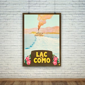 Lake Como Poster: Vintage Italian Tourism Travel Print