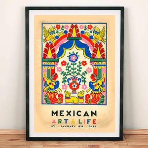 Mexico Art and Life Poster: Collage Mexican Magazine Print