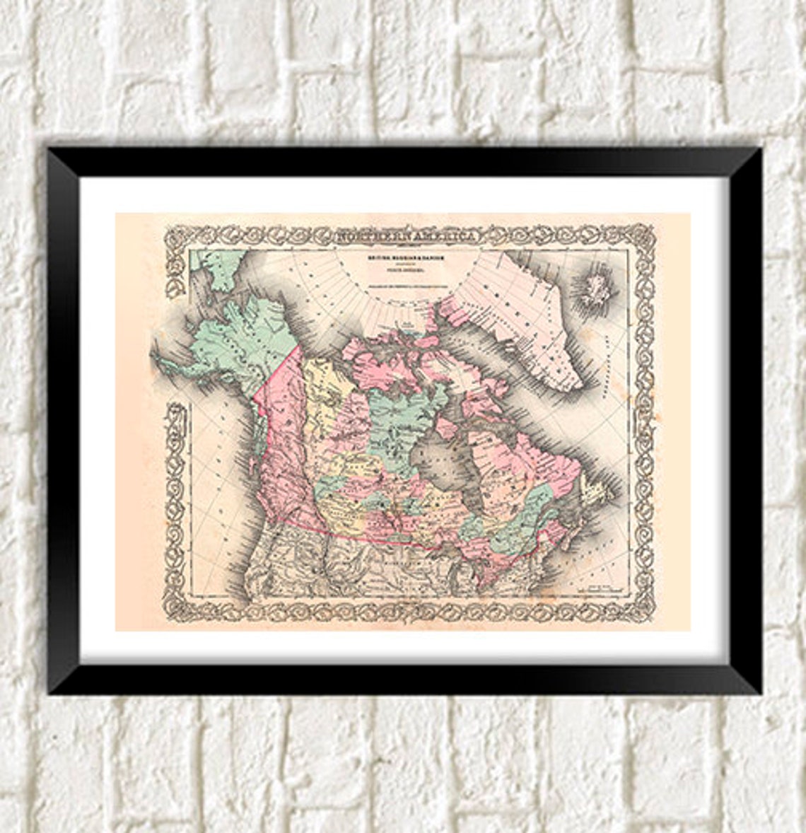 Canada Map Print: Vintage Canadian Atlas Cartography | Etsy