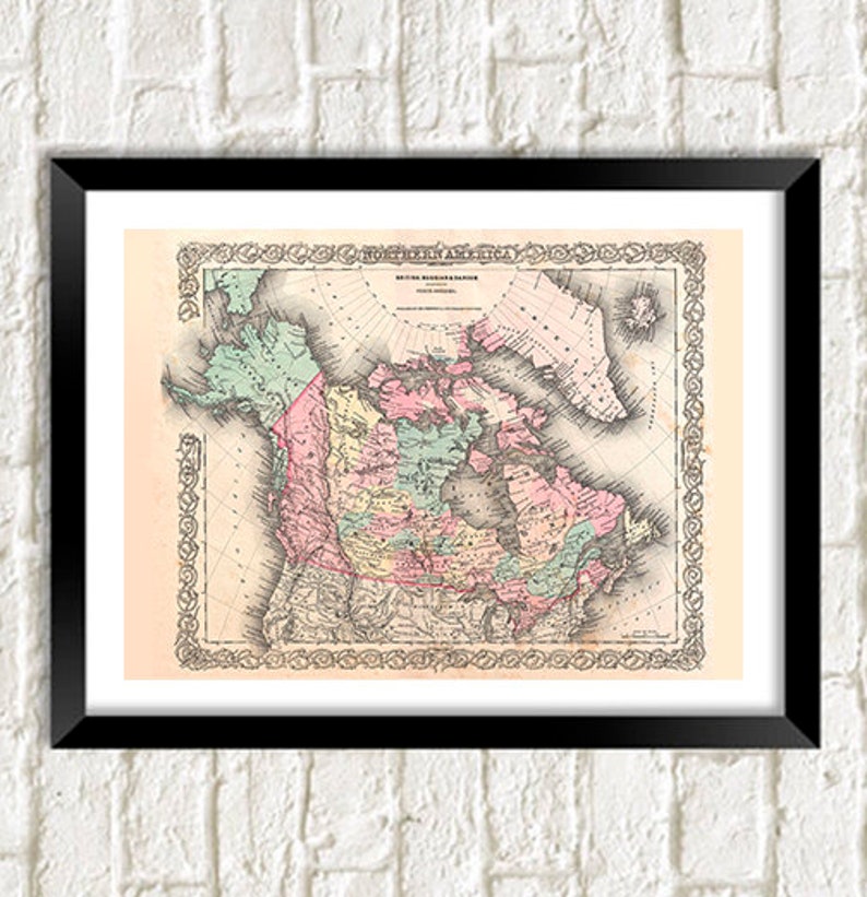 Canada Map Print: Vintage Canadian Atlas Cartography - Etsy