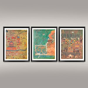 オスマン帝国の地図プリント: ヴィンテージ マトラクチ ナスフ 地図作成アート イラスト