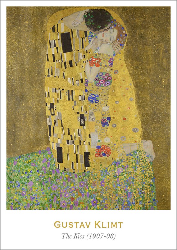 グスタフ・クリムトの版画：接吻、抱擁、梨の木、有名な絵画作品