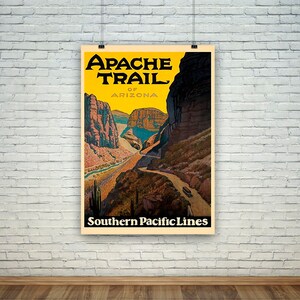 Apache Trail Poster: Vintage American Travel Print