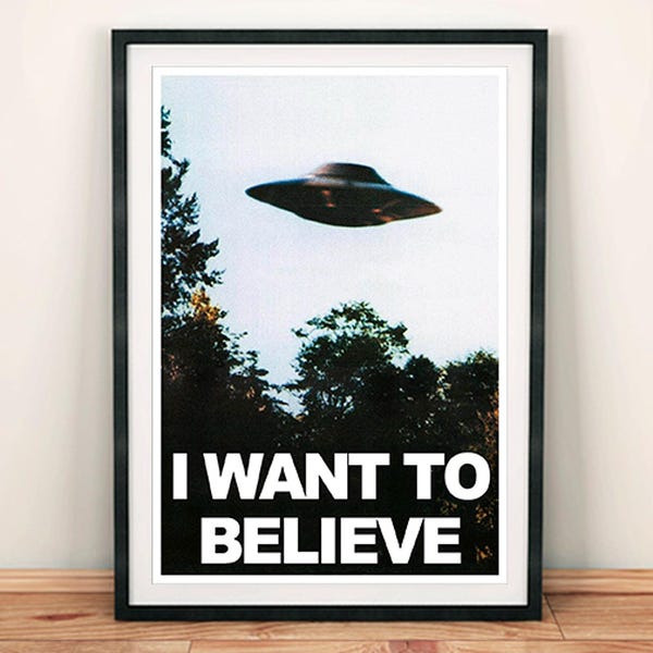 TV Akte X Poster: I Will Believe UFO Print