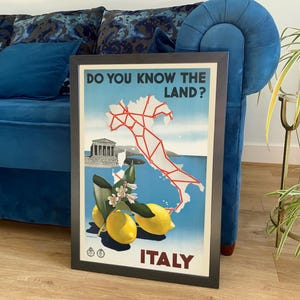 Italy Poster: Vintage Tourism Travel Art Print with Lemons