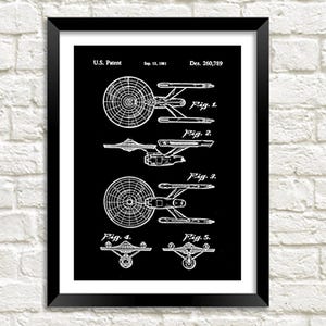 Enterprise Patent Print: Toy Spaceship Blueprint Art