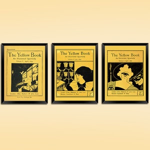 Aubrey Beardsley Prints: Yellow Book Cover Art Illustrations