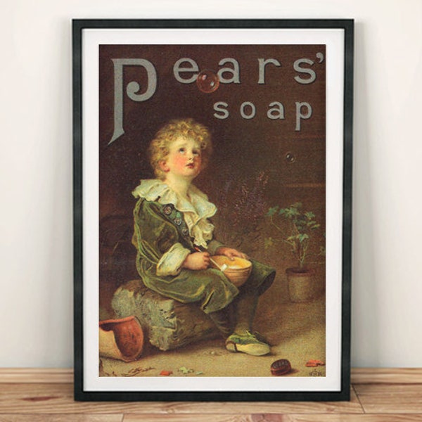 Pears Soap Poster: Vintage Washing Advert Print