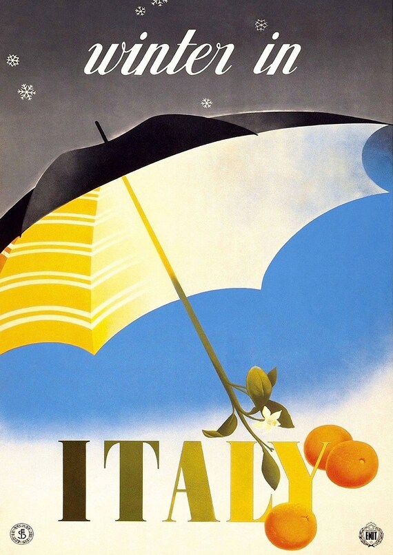 Winter in Italy Poster: Vintage Italian Tourism Print - Etsy