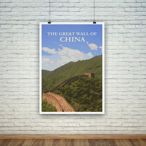 Great Wall of China Poster: Vintage Travel Art Print