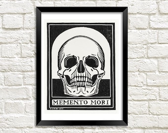 Skull Print: Vintage Memento Mori Death Art Illustration