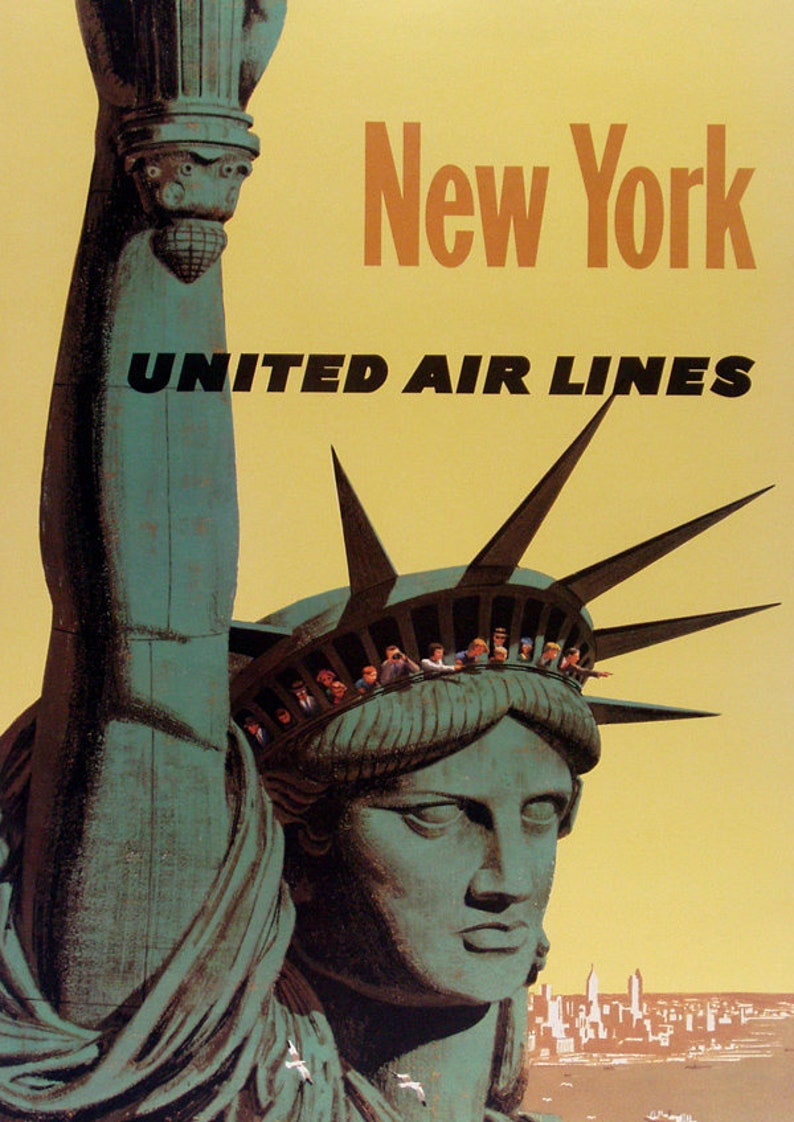 Statue of Liberty Poster: Vintage New York Travel Print - Etsy