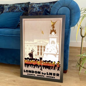 London Poster: Vintage Wächter am Buckingham Palace Travel Print