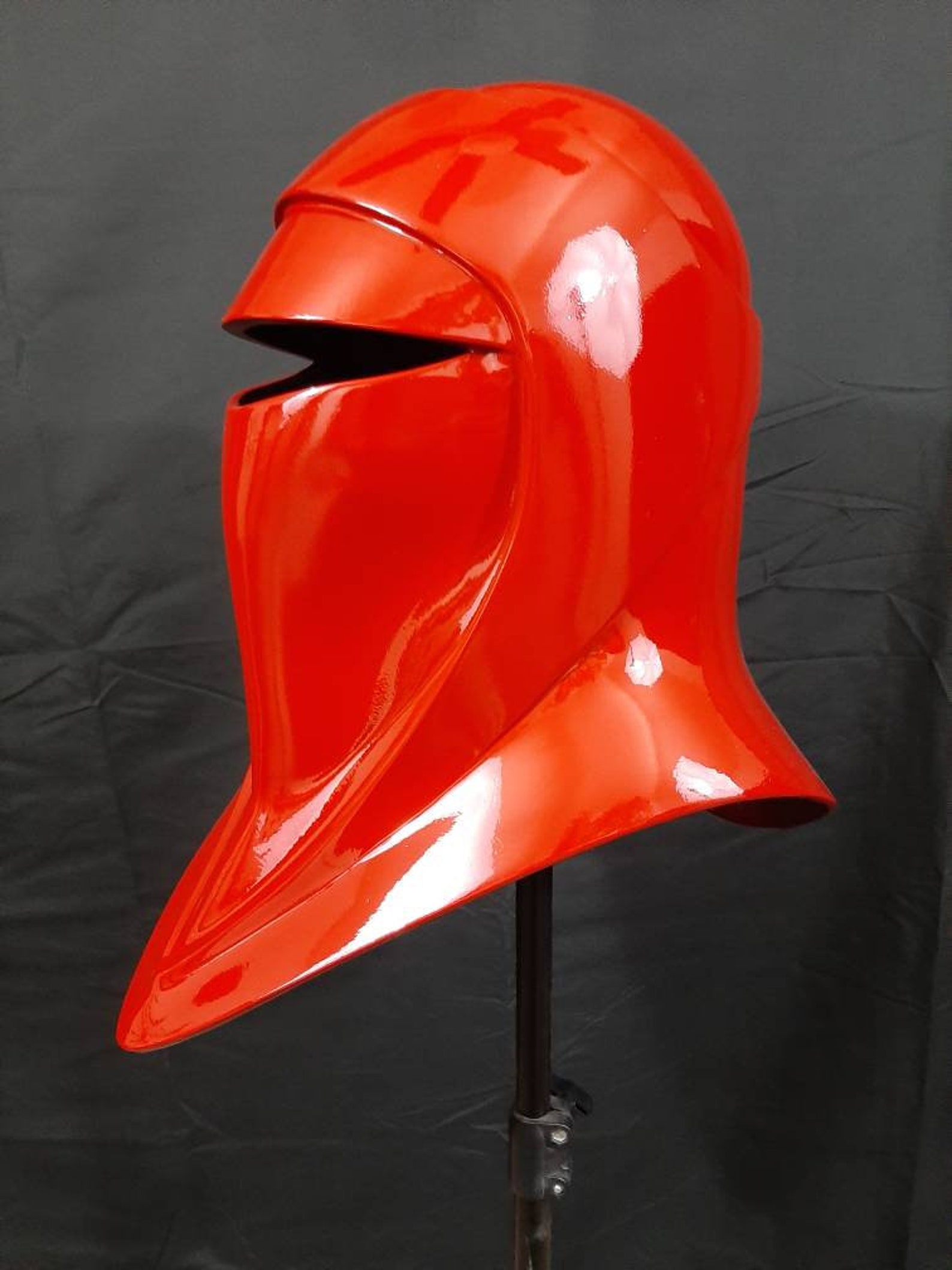 don post imperial guard helmet