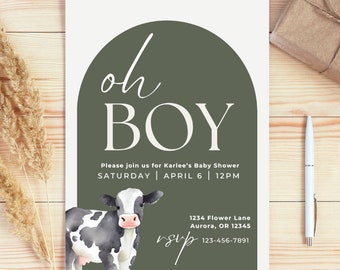 Cow Baby Shower Invitation