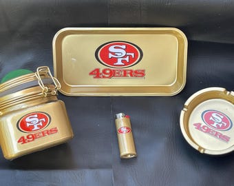 San Francisco 49ers Inspired Rolling Tray or Tray Set