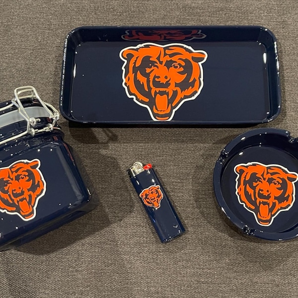 Chicago Bears Inspired Rolling Tray or Tray Set