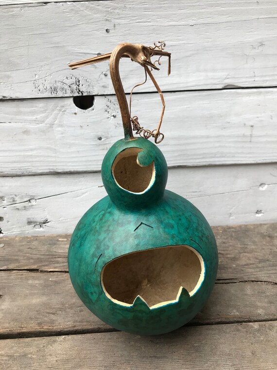 Halloween Alien Gourd Jack O Lantern Pumpkin Decoration Etsy
