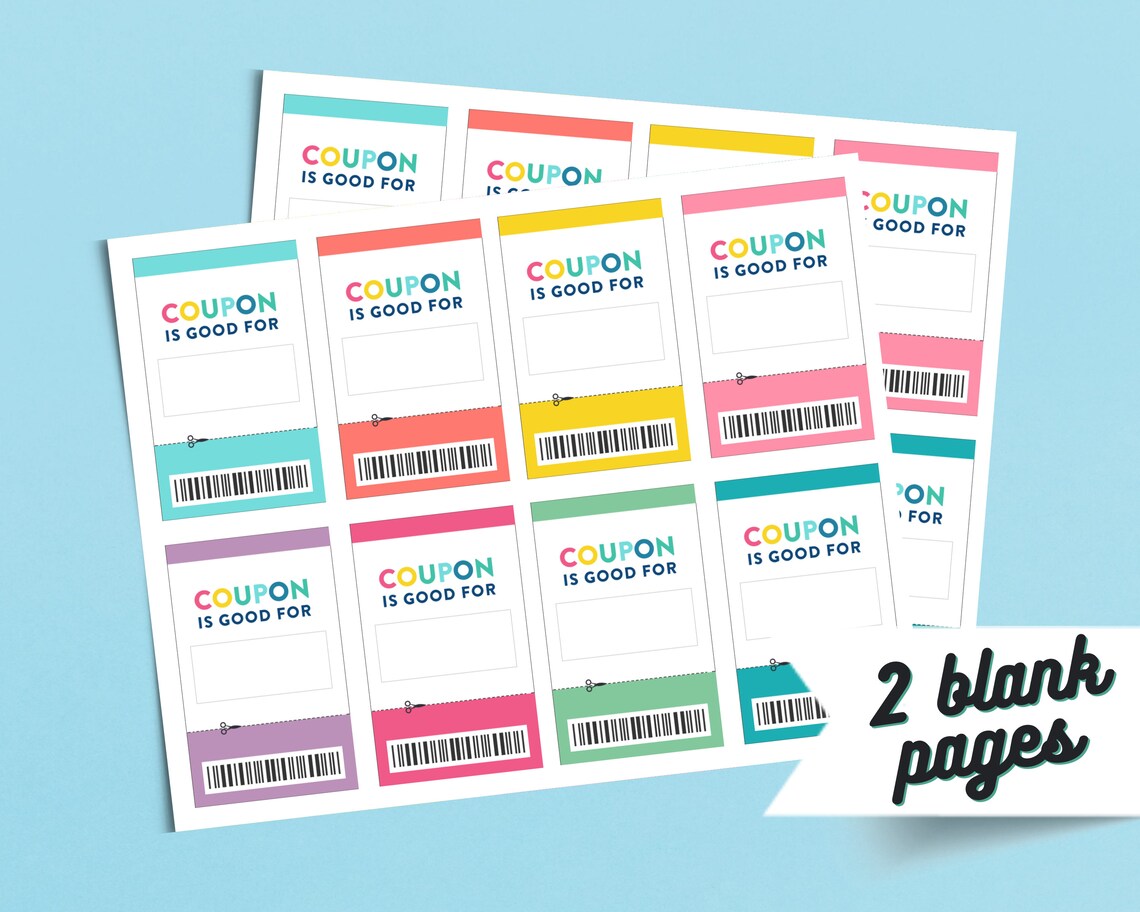 Kids Reward Coupons Printable Rainbow Coupons Birthday Coupons DIY