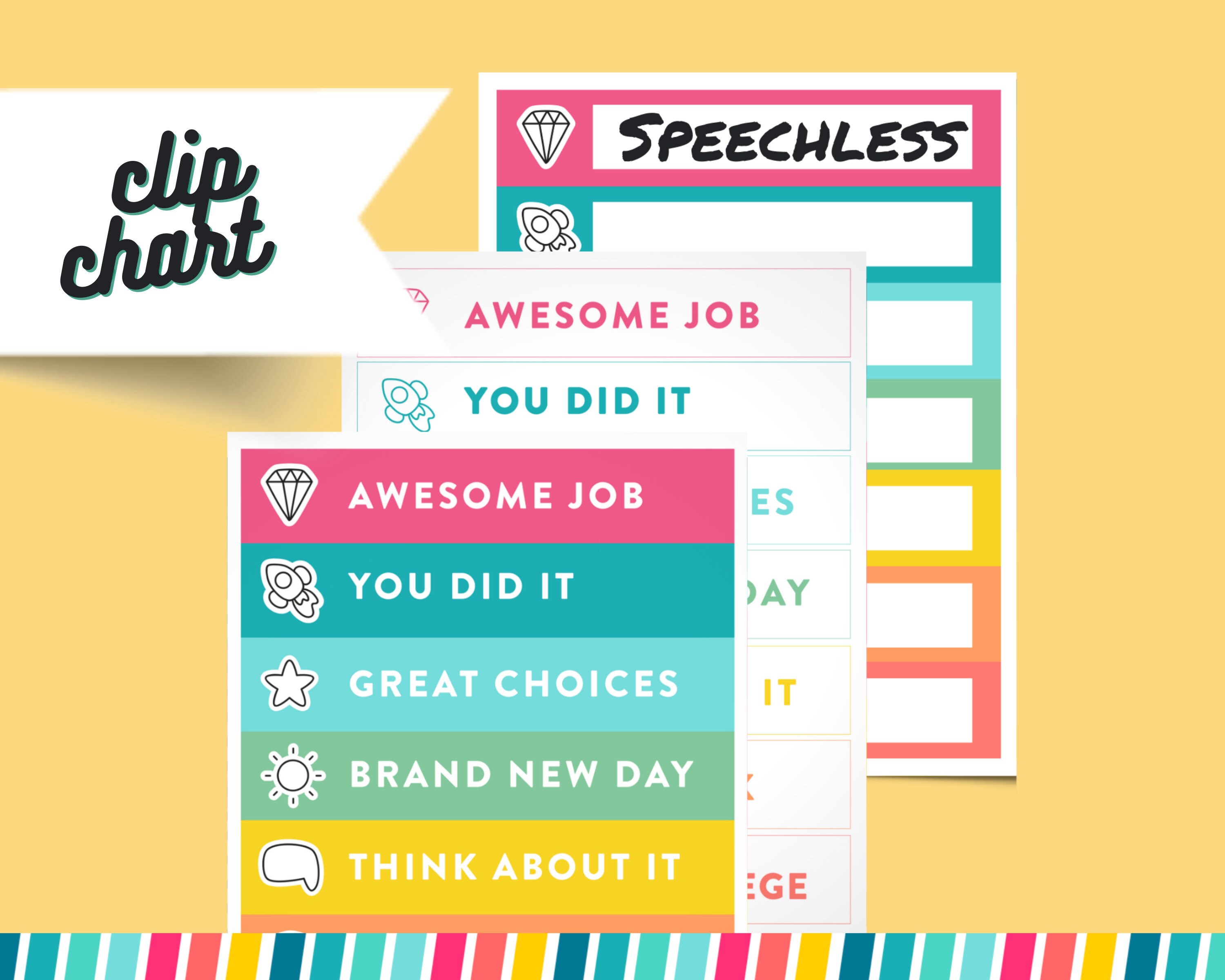 3 Behavior Clip Charts for Kids. DIY Behavior Chart, Goal Chart ...