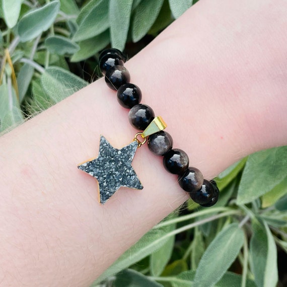 Silver Sheen Obsidian Bracelet 