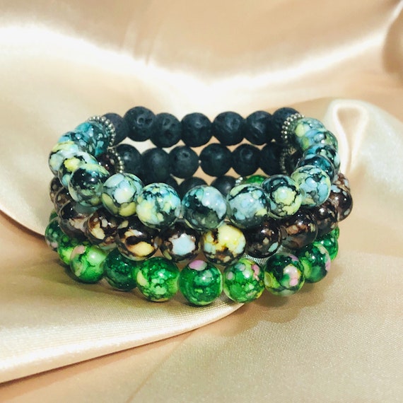 MILAKOO Lava Rock Steenkralen etherische olie diffuser armband voor