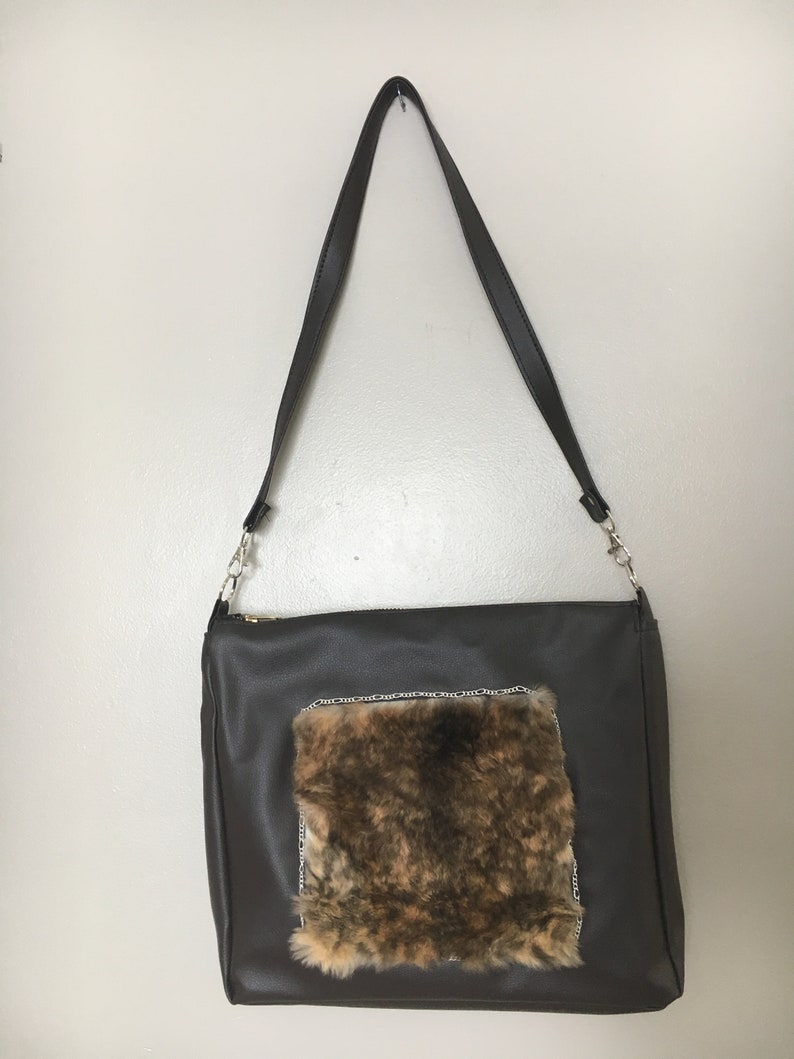 rabbit fur purse