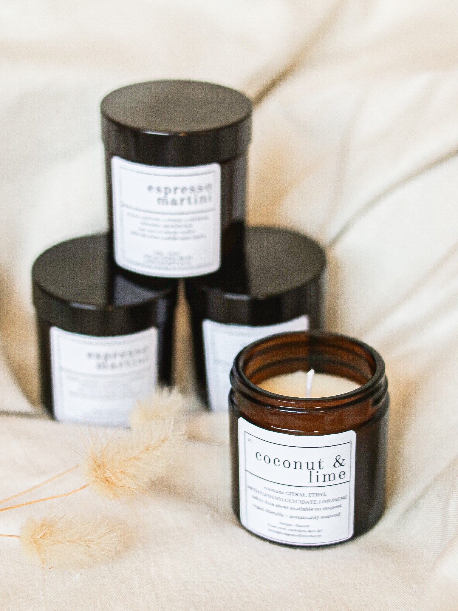 Soy Wax 60ml Candle in Glass Amber Jar Etsy