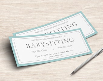 Printable BABYSITTING Surprise Reveal Ticket Gift Voucher - Etsy