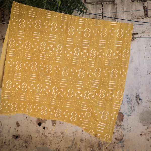 Bogolan Mudcloth Moutarde #2 - from AfricanTextil Malian Cotton & Handmade